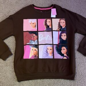Barbie Pink Logo Brown Sweatshirt